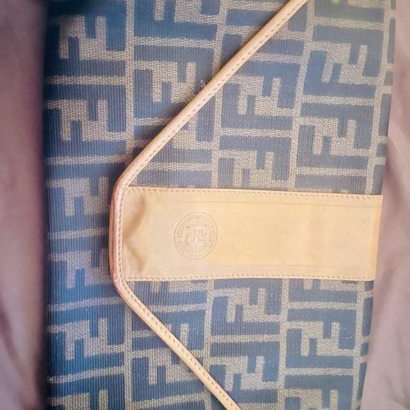 Fendi Handbags - Fendi Black and Tan Logo Patterned Accessory